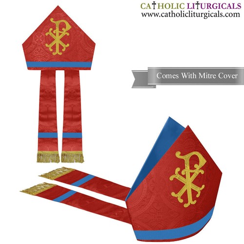 Mitre rouge avec broderie chi - avec,