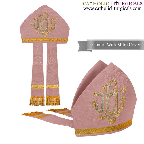 Mitre rose neuve avec - , broderie