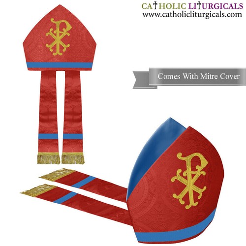 Mitre rouge avec broderie chi - avec,